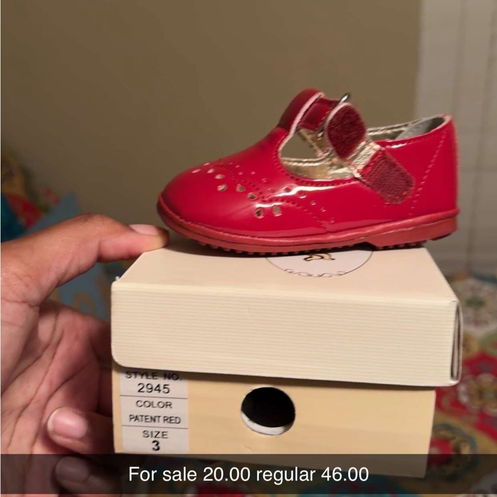 L'Amour Patent Red Mary Jane Baby Walker Shoe